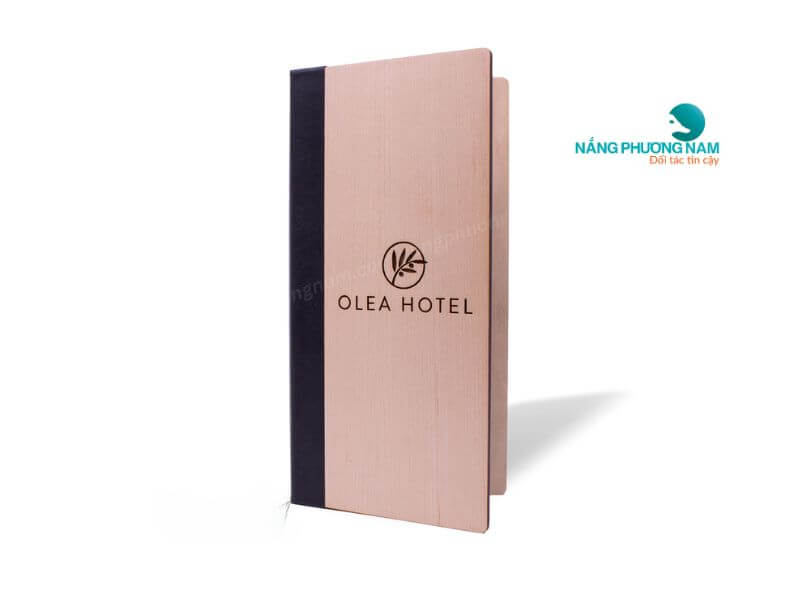 Kích thước menu bìa gỗ tùy chỉnh