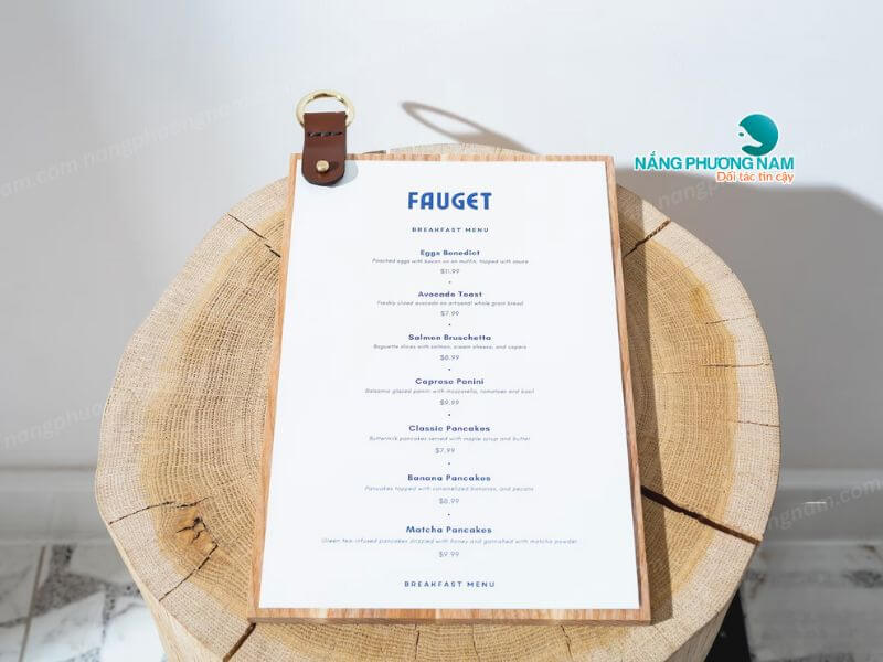 Bìa gỗ kẹp menu