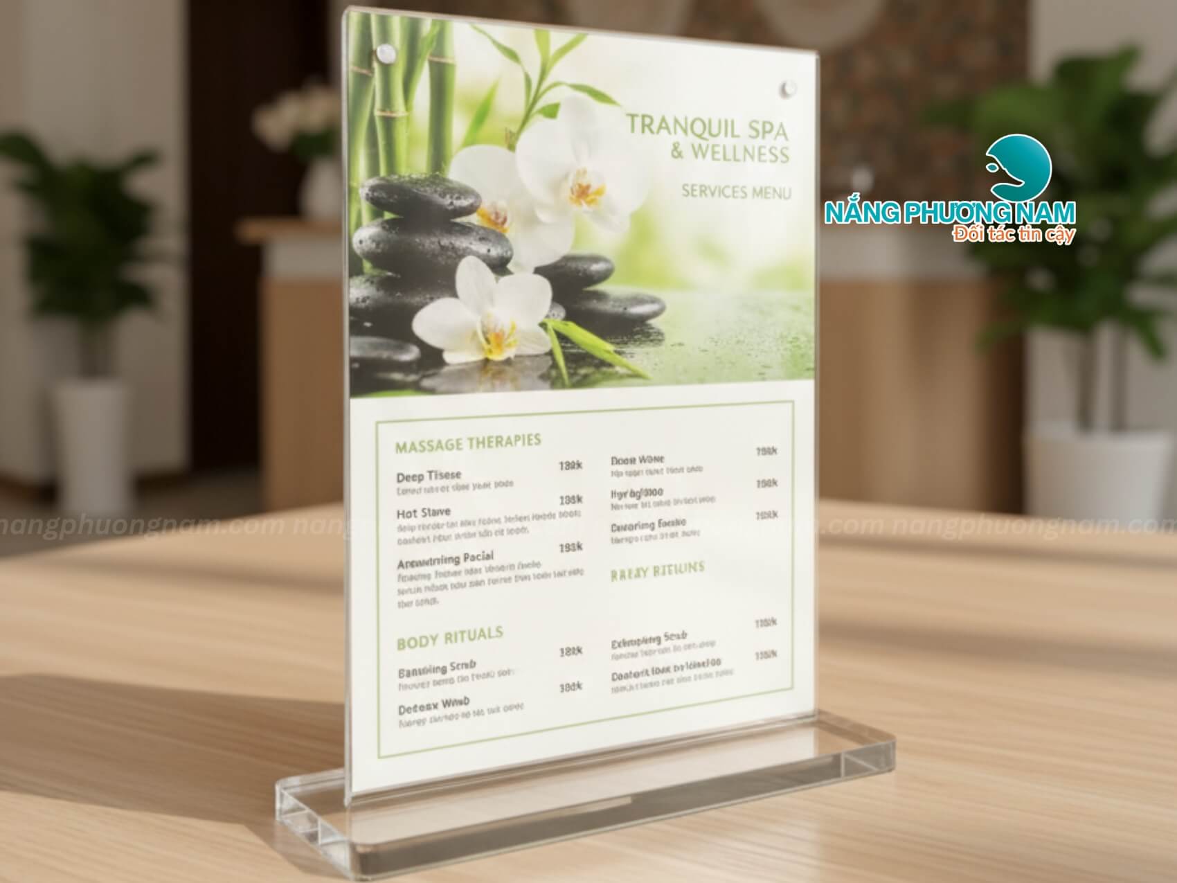menu-mica Menu để bàn nhỏ gọn, tiện lợi