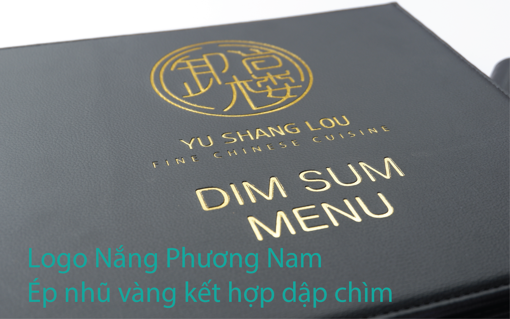 menu nhà hàng Yu Shang Lou - logo ép nhũ menu nhà hàng Yu Shang Lou - logo ép nhũ