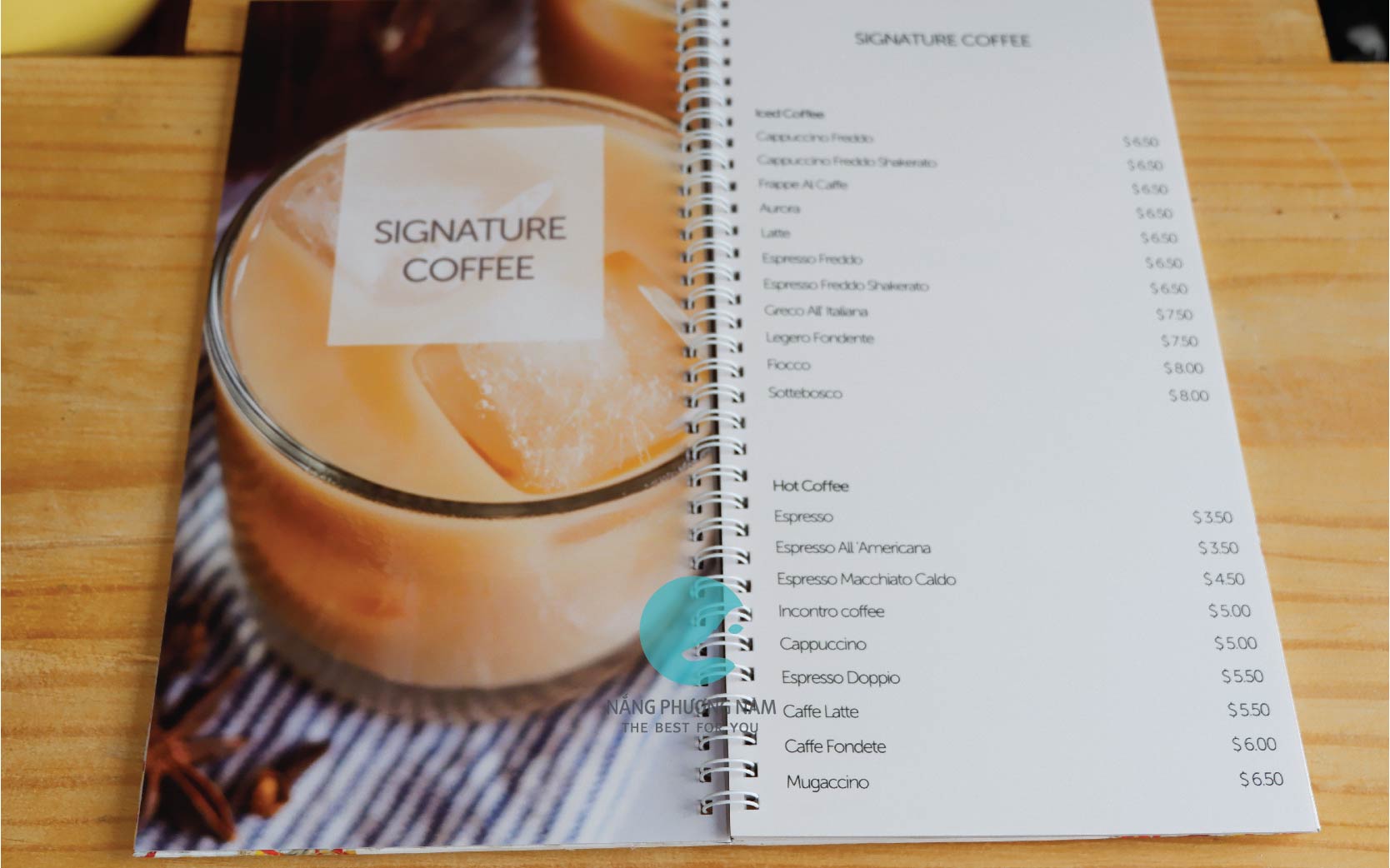 menu nhựa quán cafe menu nhựa quán cafe