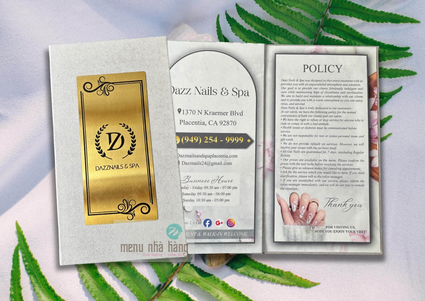 menu-tiem-nail-noi-bat. Mẫu menu tiệm nail