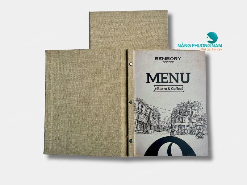 Menu bìa vải Sensory Coffee