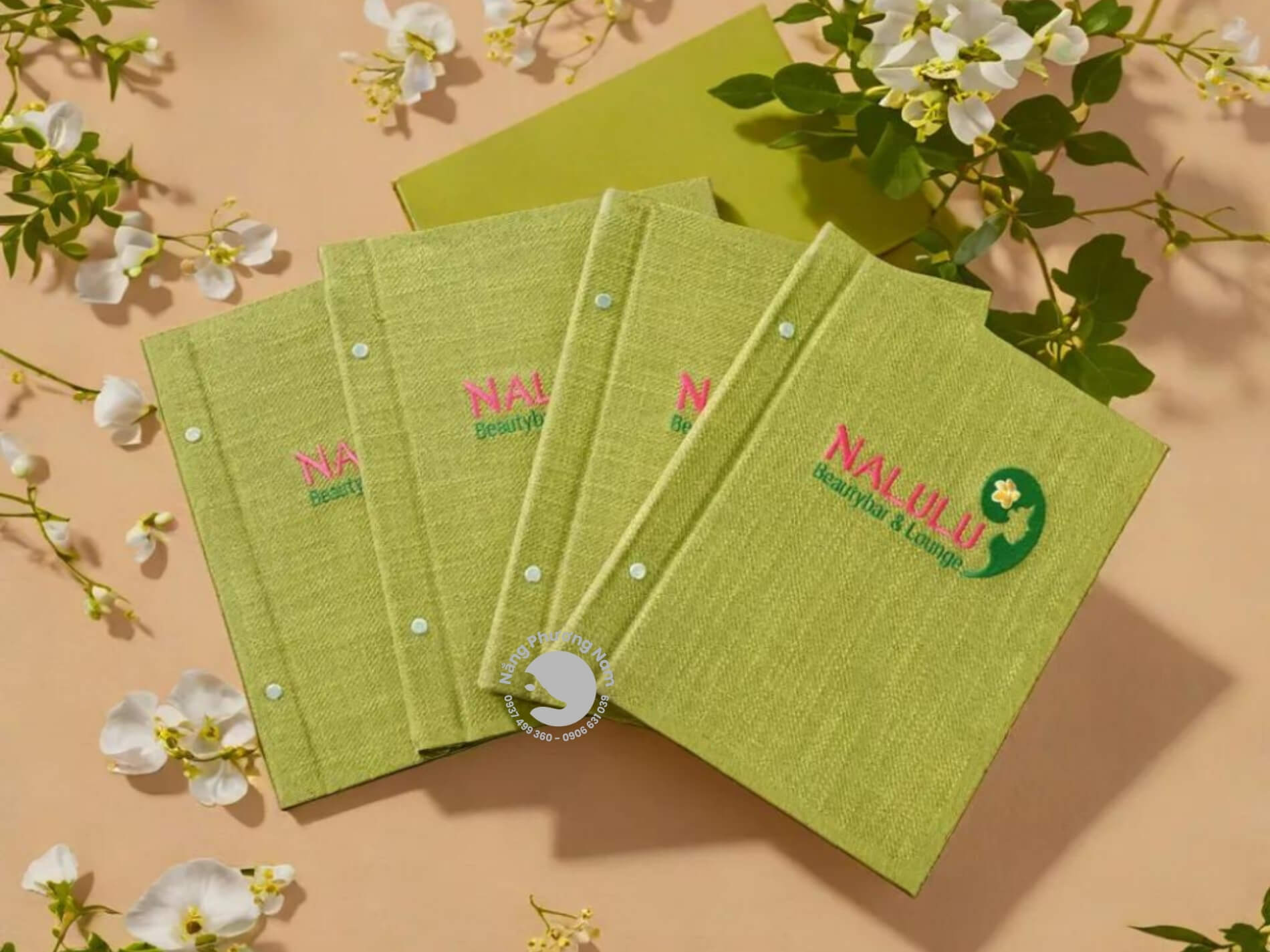 mẫu thiết kế menu vải cho spa