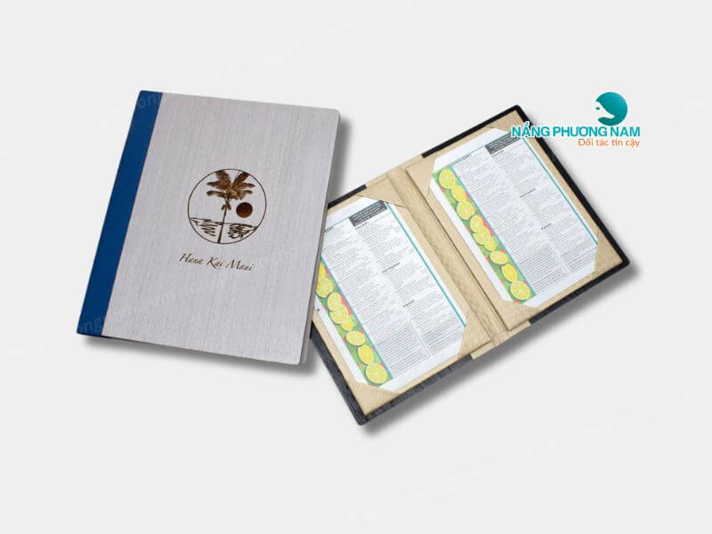 Menu gỗ logo khắc laser
