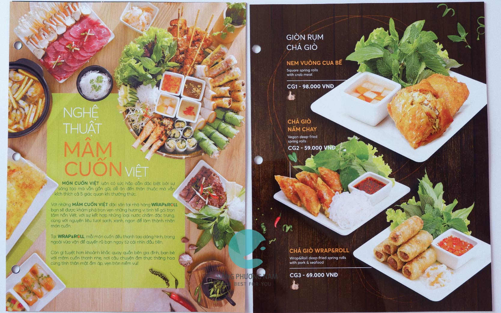ruột in menu nhựa Nắng Phương Nam sản xuất ruột in menu nhựa Nắng Phương Nam sản xuất
