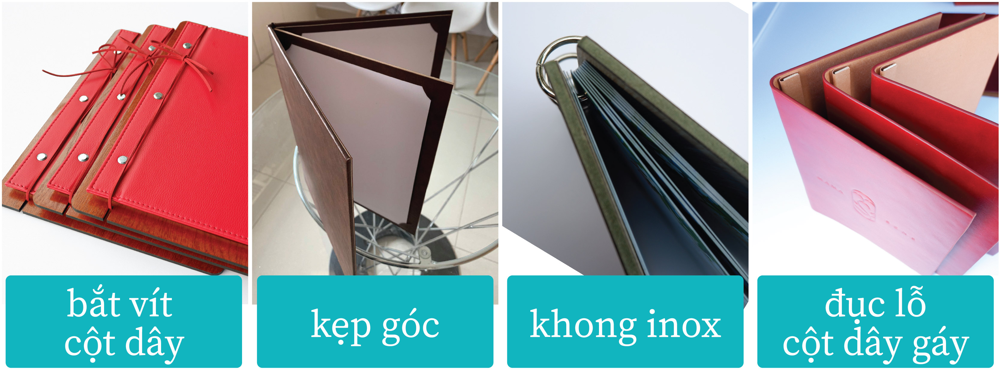 thành phẩm menu bìa da NPN thành phẩm menu bìa da NPN