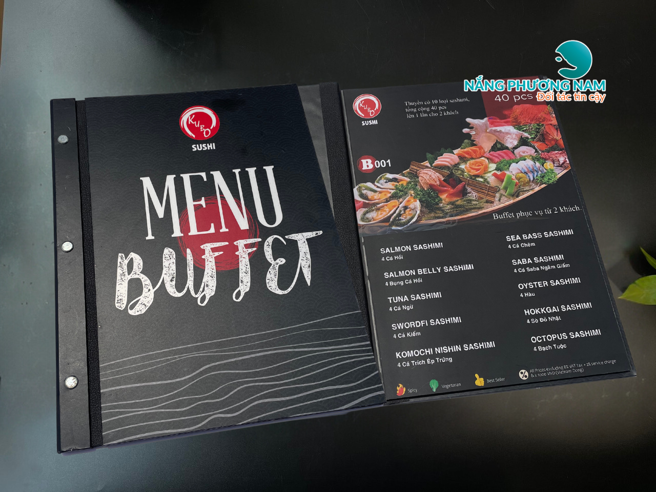 In ấn sản xuất menu cho nhà hàng Kubo Sushi
