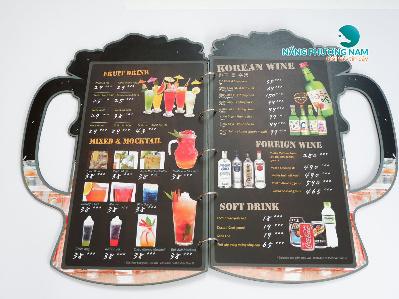 Mẫu menu quán nước độc lạ