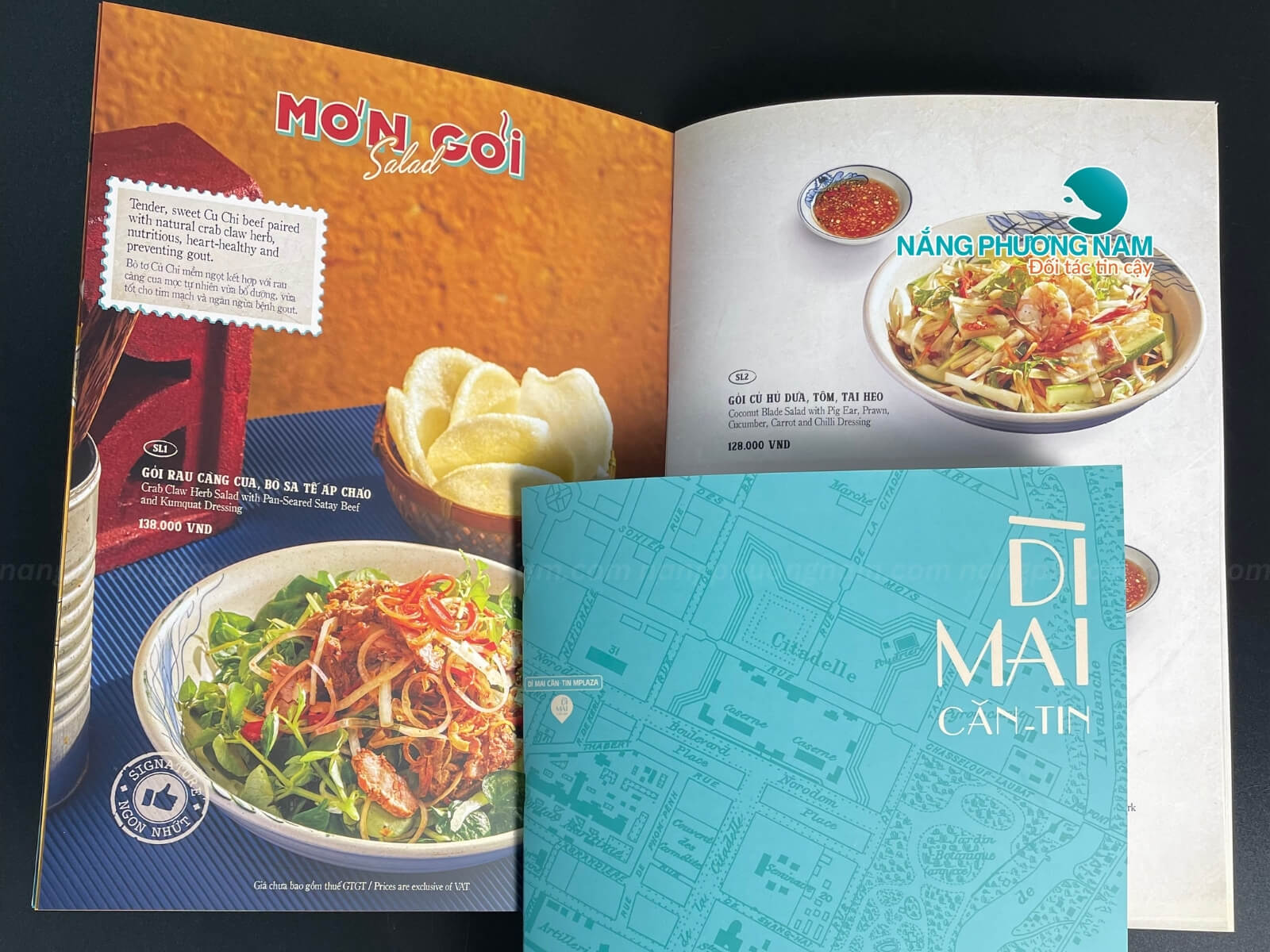 thiet-ke-menu-bia-giay-cung-dep quyển menu bìa giấy menu căn tin Dì Mai