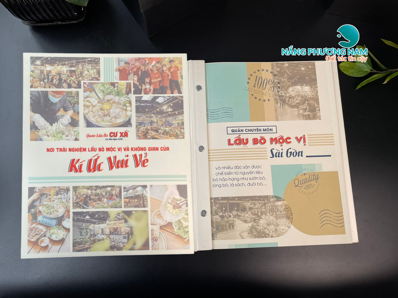 in menu bìa cứng cho quán ăn