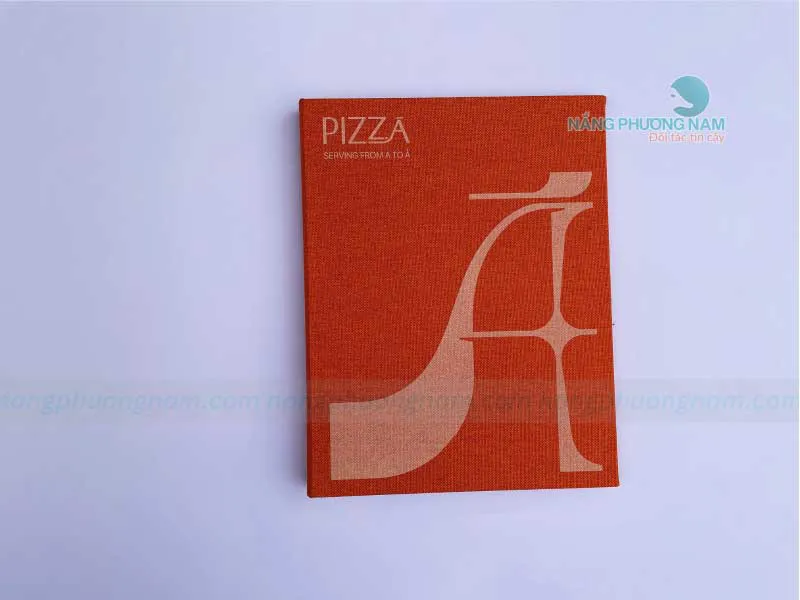Menu bìa vải Pizza Serving From A To A