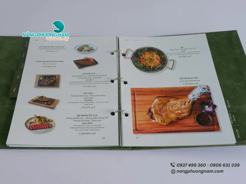 Menu Bìa Da Cao Cấp MÙA VÀNG – Sang Trọng, Bền Đẹp, Khẳng Định Đẳng Cấp Nhà Hàng