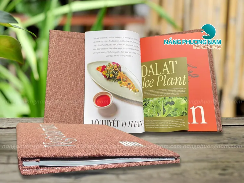 Thiết kế in ấn menu đẹp - Chất liệu menu vải linen cao cấp
