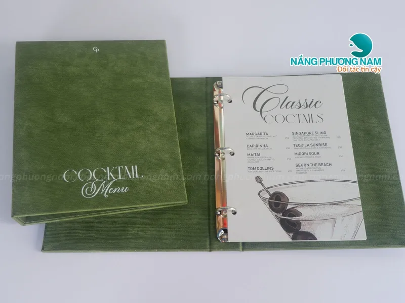 In Menu quán nước đẹp – Thiết kế ấn tượng, bền đẹp, giá hợp lý.