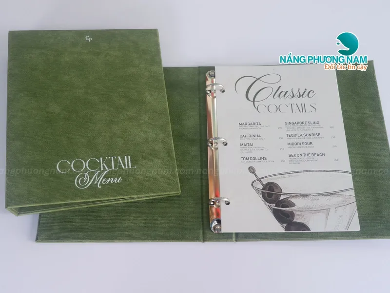 In Menu quán nước đẹp – Thiết kế ấn tượng, bền đẹp, giá hợp lý.