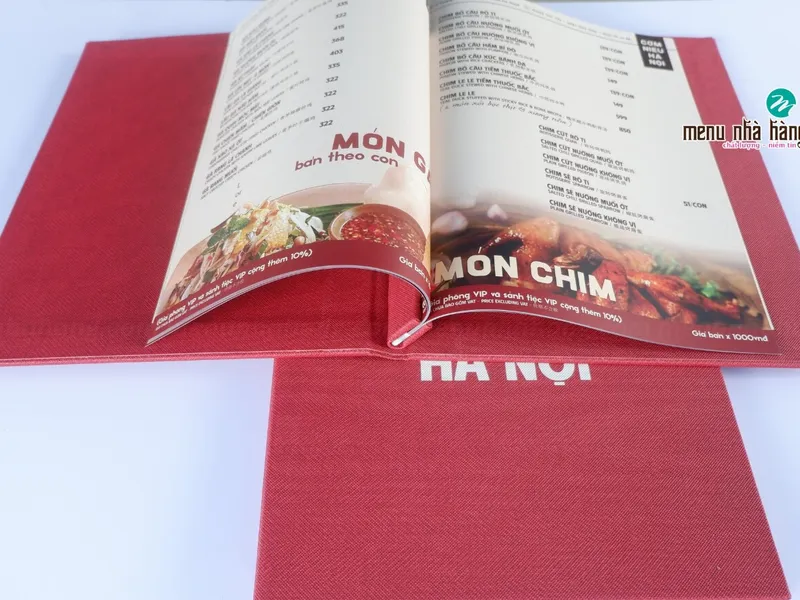 Quyển menu bìa da A4 đẹp, cao cấp, in theo yêu cầu