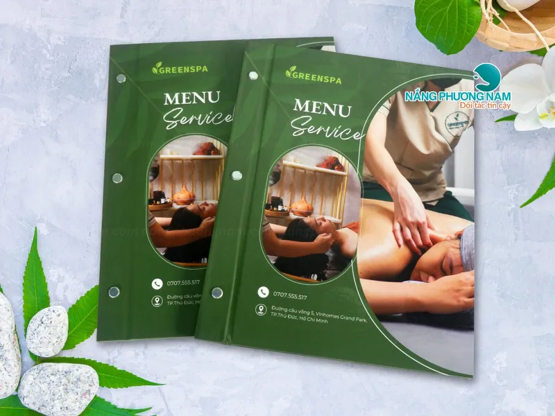 In Menu Dạng Cuốn Cho Ngành Làm Đẹp, Spa, Tiệm Nail – Bền Đẹp, Sang Trọng, Dễ Sử Dụng