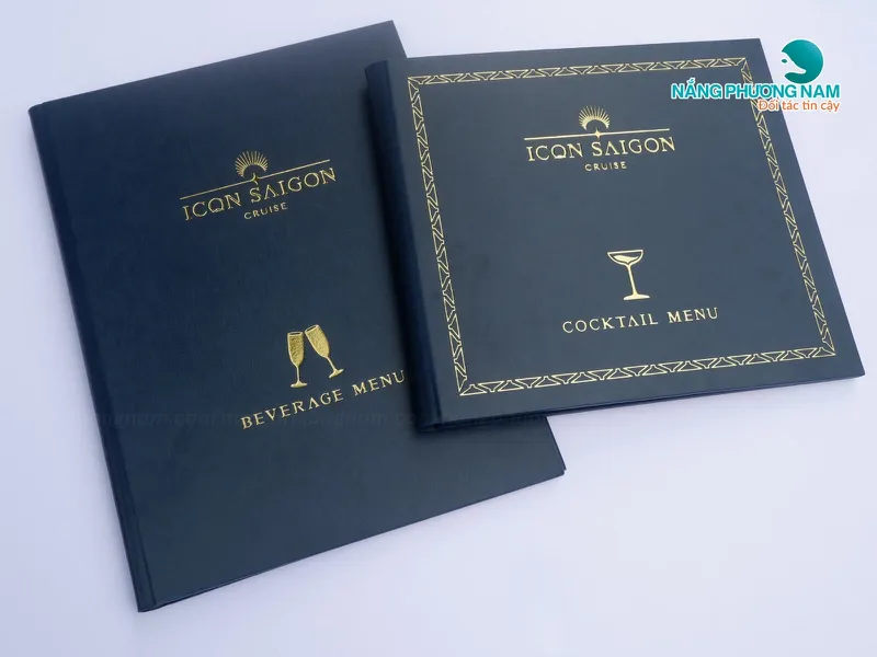 Mẫu bìa menu đẹp cho nhà hàng, quán bar, du thuyền sang trọng