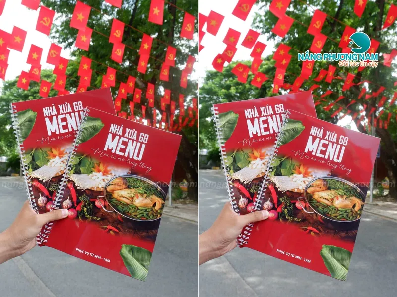 Menu nhựa nhà hàng – Thiết kế lò xo, chống nước, sử dụng lâu dài.