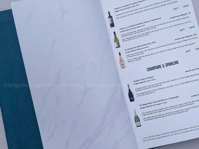 Tạo ấn tượng đầu tiên với bìa menu vải Capella Cruise