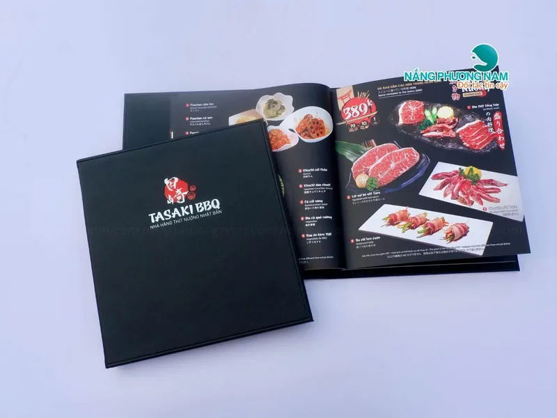 Làm bìa menu cho nhà hàng lẩu nướng – Đẹp, bền, đúng chất.