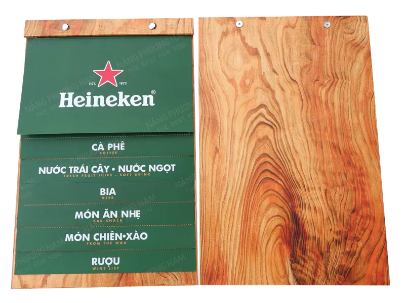 Menu bìa gỗ Marukin
