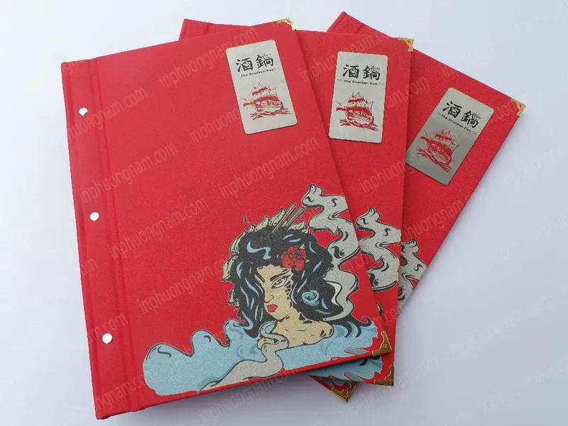 Menu bìa da nhà hàng The Drunken Pot