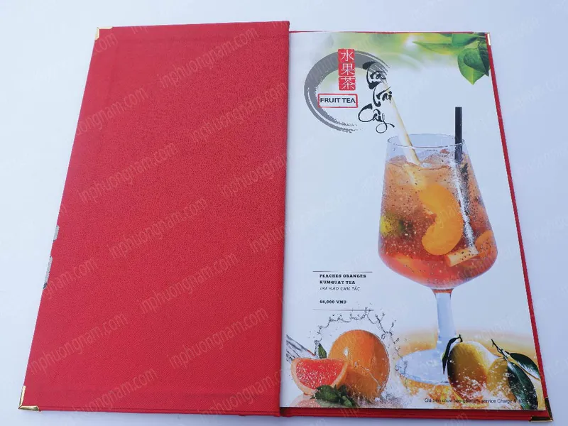 Menu bìa da nhà hàng The Drunken Pot