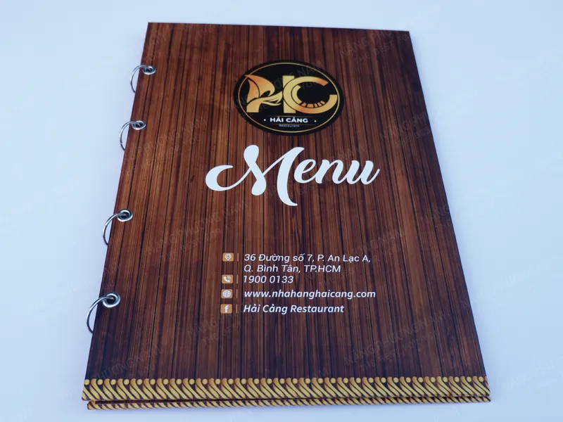 Menu bìa giả gỗ
