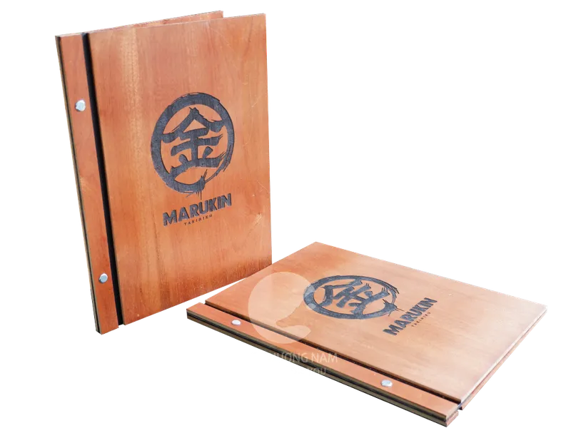 Menu bìa gỗ Marukin