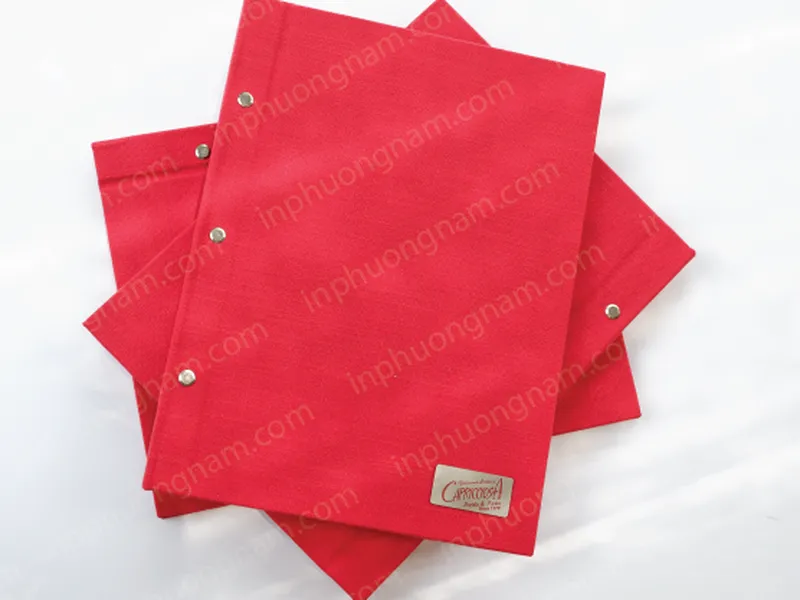 Menu bìa vải linen  Capricciosa