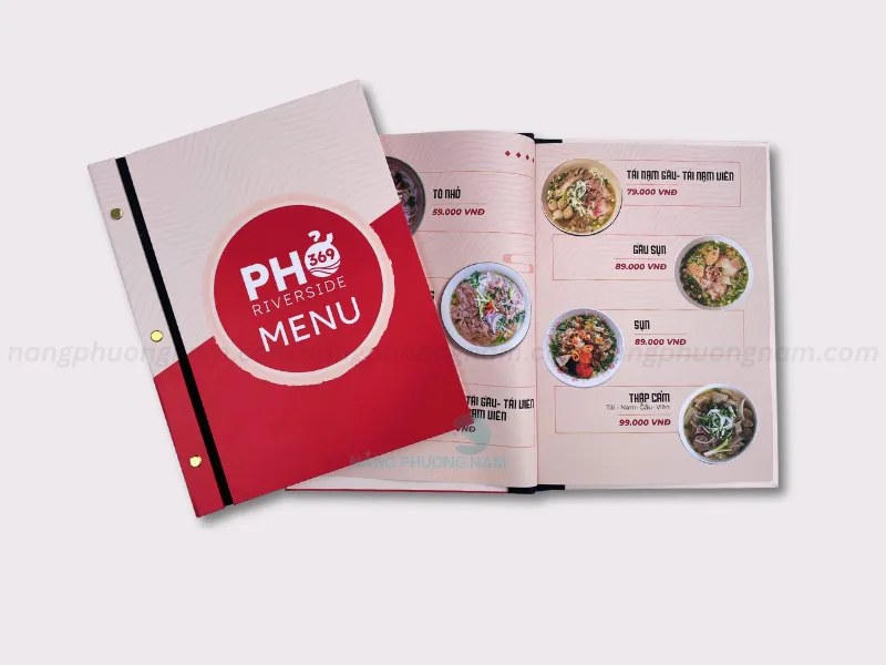 In ấn menu theo yêu cầu cho nhà hàng phở