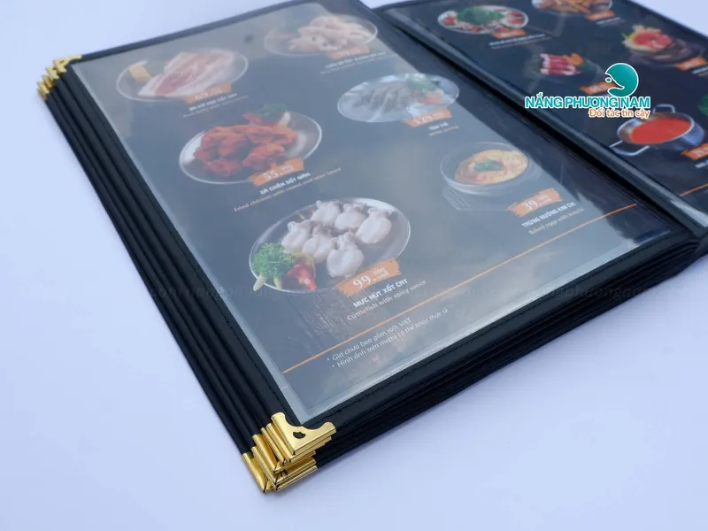 In ấn bìa menu nhựa kiếng trong - Nhà hàng buffet nướng.