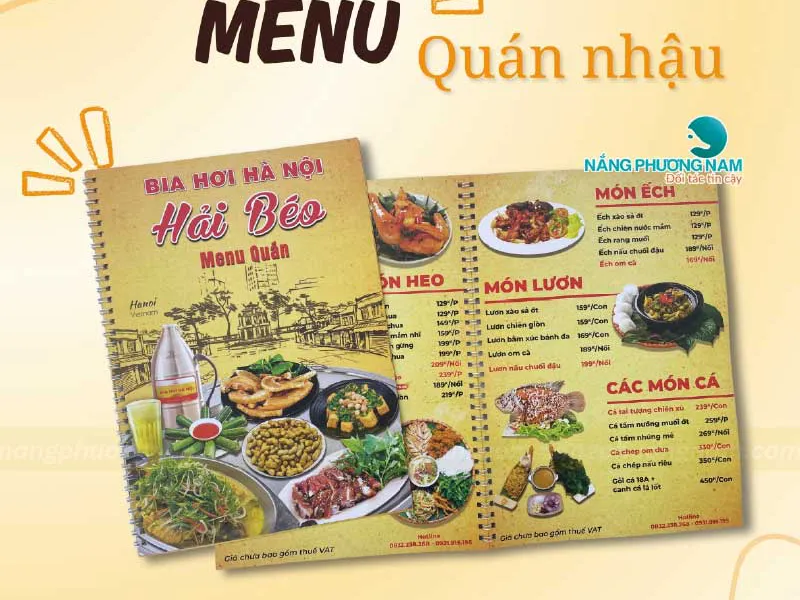 Thiết kế & in menu quán nhậu độc đáo, thu hút khách hàng