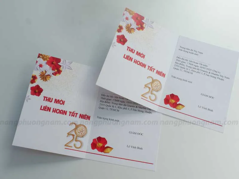 In ấn thư mời tiệc tất niên - Bước khởi đầu gắn kết cho một năm mới thành công.