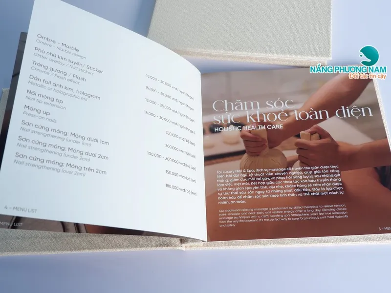 Mẫu menu spa – Thứ khiến khách hàng nhớ về tiệm bạn ngay từ lần đầu
