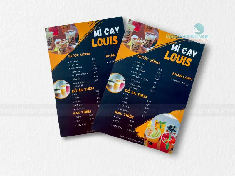 In Menu bồi format giá rẻ, chất lượng tại Thành Phố Hồ Chí Minh