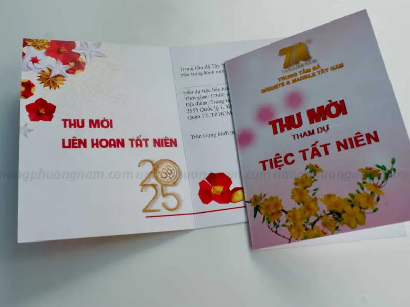 In ấn thư mời tiệc tất niên - Bước khởi đầu gắn kết cho một năm mới thành công.