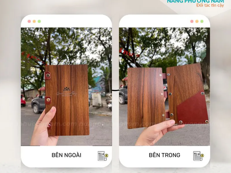 Kẹp bill thanh toán bằng bìa gỗ cao cấp sang trọng từ chất liệu đến thiết kế