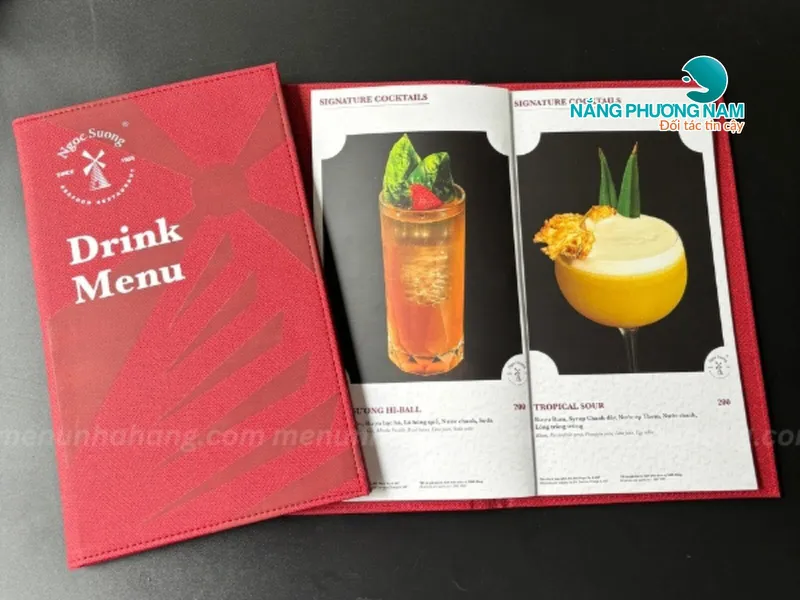 Làm menu quán nước tại Nắng Phương Nam - In bền đẹp, dễ đọc, đúng gu quán