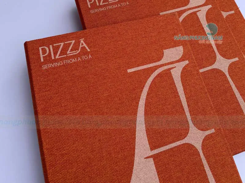Menu bìa vải Pizza Serving From A To A