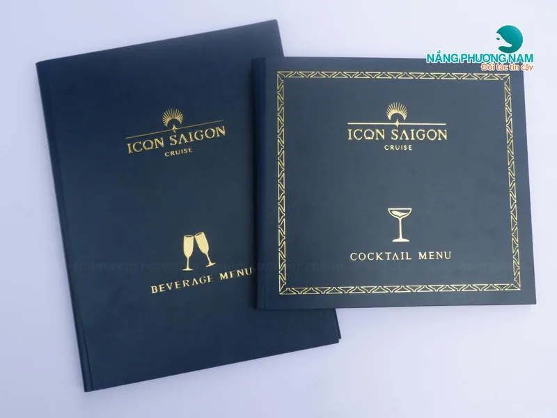 Mẫu bìa menu đẹp cho nhà hàng, quán bar, du thuyền sang trọng