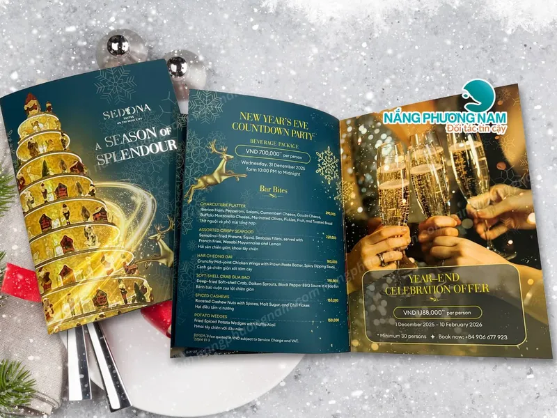 Menu Giáng Sinh, Christmas Menu Sang Trọng Cho Nhà Hàng & Khách Sạn Cao Cấp