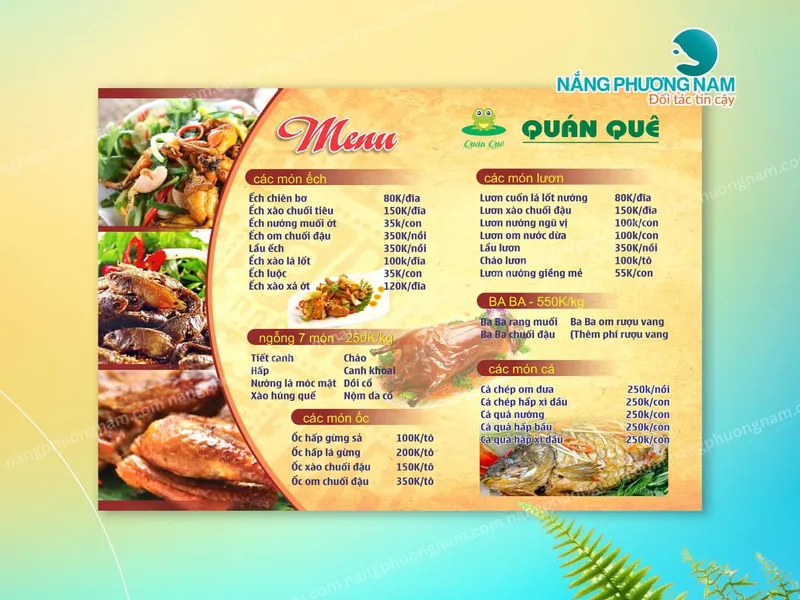 30+ Mẫu Menu Quán Nhậu Hot Nhất – Quán Mới Khai Trương Không Nên Bỏ Qua.