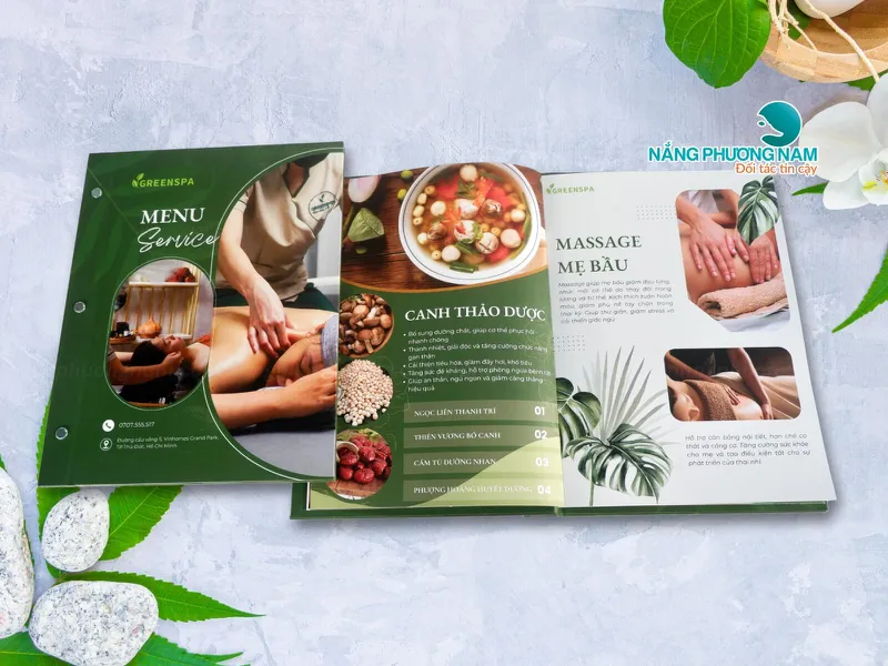 In Menu Dạng Cuốn Cho Ngành Làm Đẹp, Spa, Tiệm Nail – Bền Đẹp, Sang Trọng, Dễ Sử Dụng