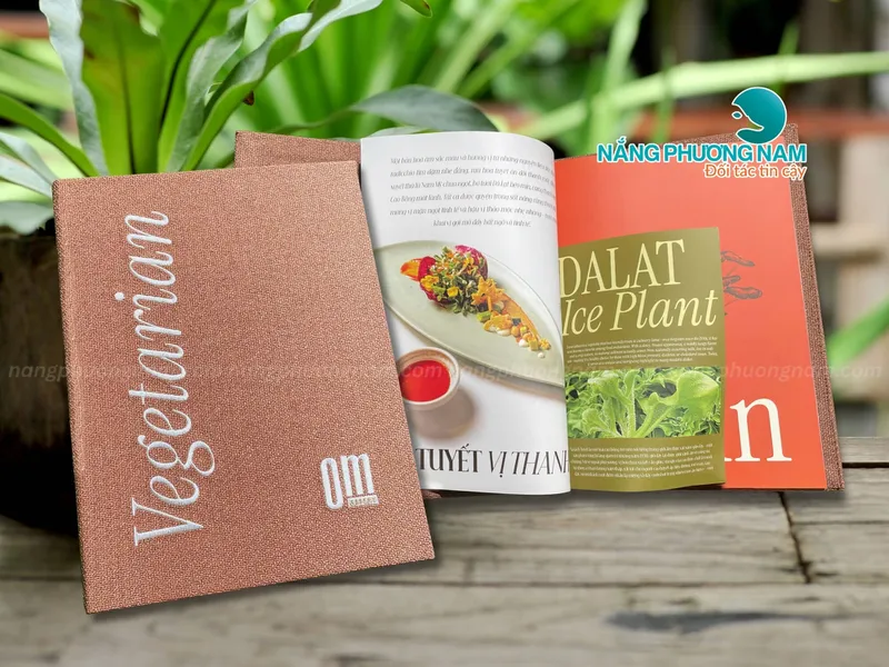 Thiết kế in ấn menu đẹp - Chất liệu menu vải linen cao cấp