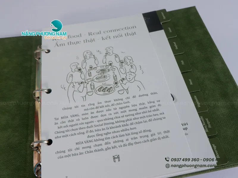 Menu Bìa Da Cao Cấp MÙA VÀNG – Sang Trọng, Bền Đẹp, Khẳng Định Đẳng Cấp Nhà Hàng