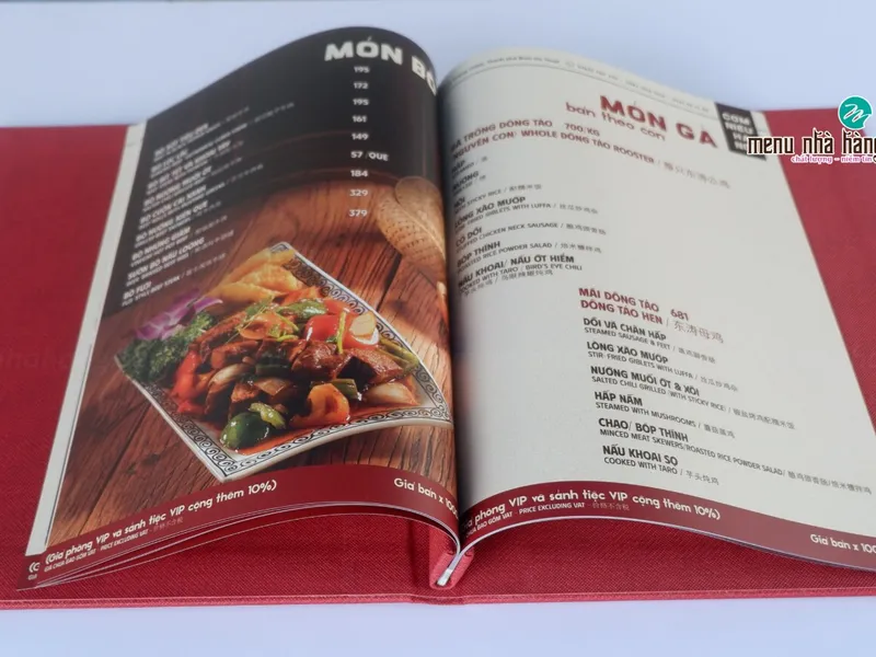 Quyển menu bìa da A4 đẹp, cao cấp, in theo yêu cầu
