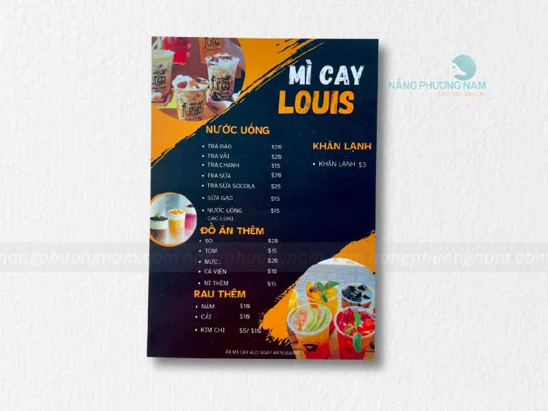 In Menu bồi format giá rẻ, chất lượng tại Thành Phố Hồ Chí Minh